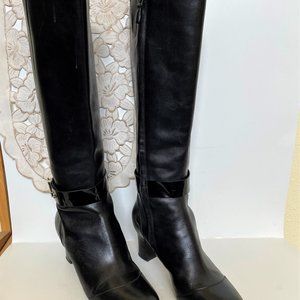 Cole Haan Black Leather Knee High Boots